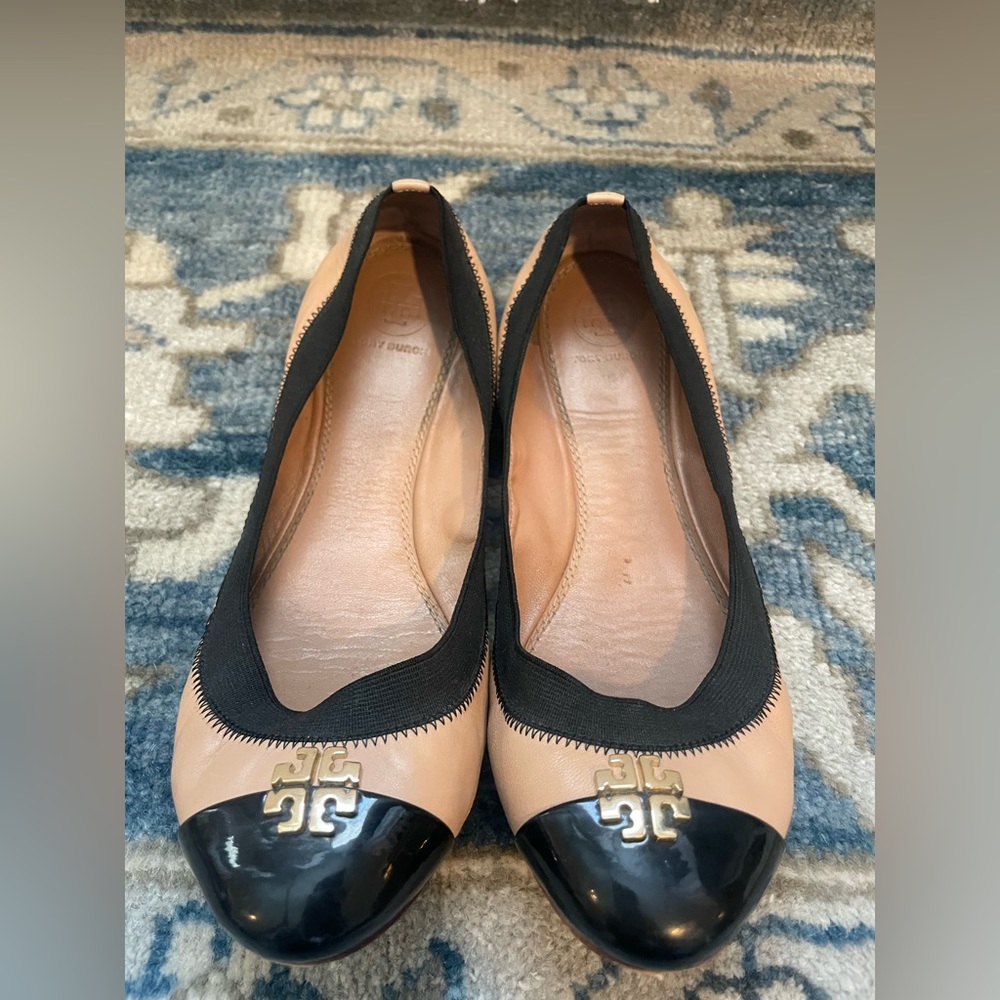 Tory Burch Jolie Brown Black Ballet Flats US 8